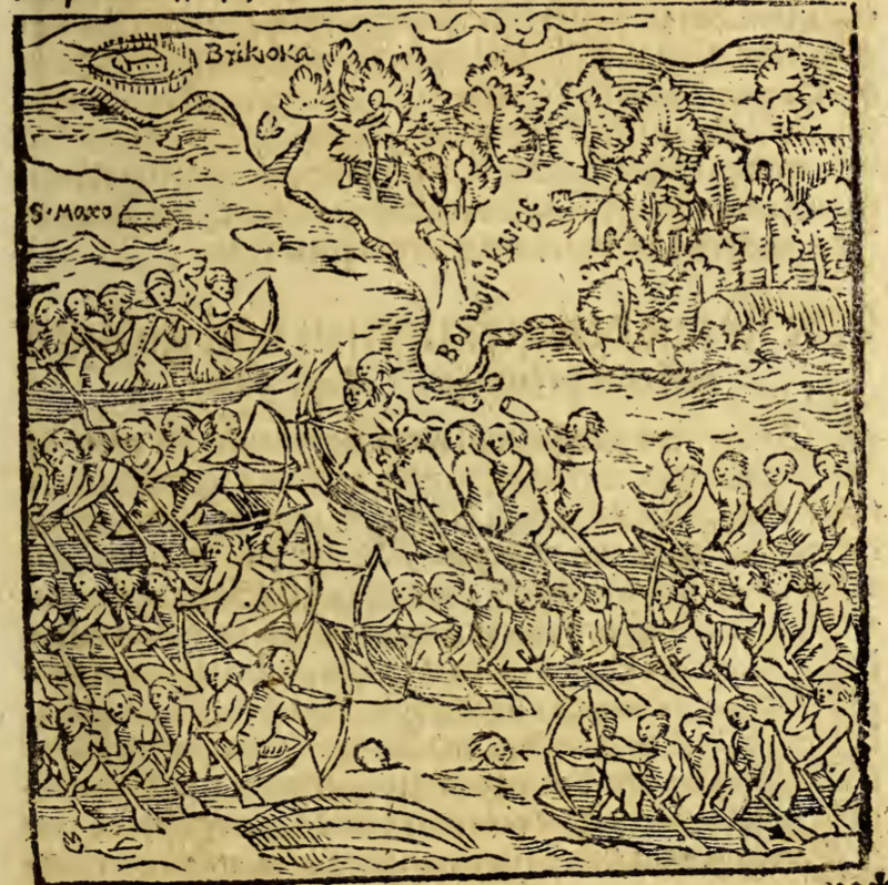 [Naval conflict between two Brazilian Indigenous groups]