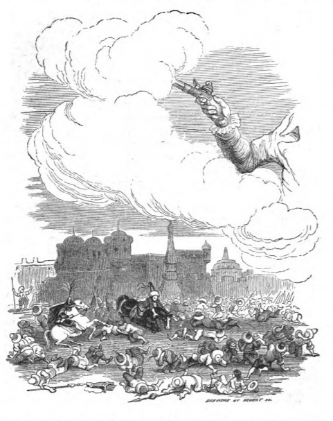 [Gulliver demonstrates his pistol]