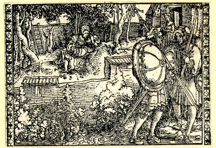 [Act XIV – Melibea and Calisto Embrace, Sosia and Tristan Stand Guard, and Lucrecia Waits at a Distance]