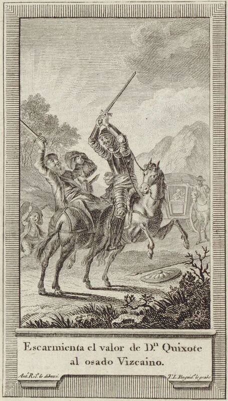 Escarmienta el valor de Dn. Quixote al osado Vizcaino