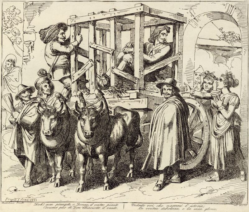 Deh! non piangete, o Donne, il vostro pianto / Oscurar puo di Don Chisciotte il vanto. / Vedrete voi, che narrerá l'istoria, / La vostra debolezza, e la mia gloria.
