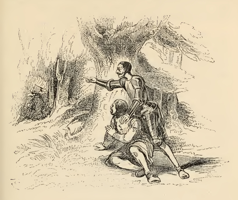 [Of how Don Quixote Pointed Sancho Towards the Squire of the Woods]
