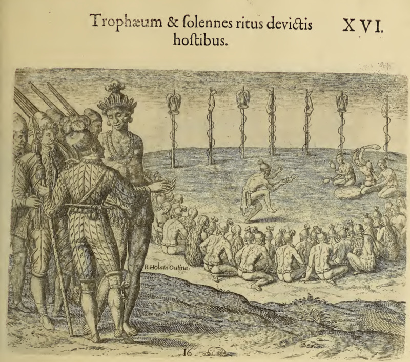 Trophaeum & solennes ritus devictis hostibus. XVI.