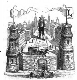 [Gulliver arrives at the city of Mildendo]