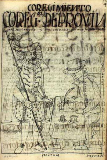 Coreg[id]or de Provincias Deste Rreyno y su Escriuano Primer Historia de Ellos