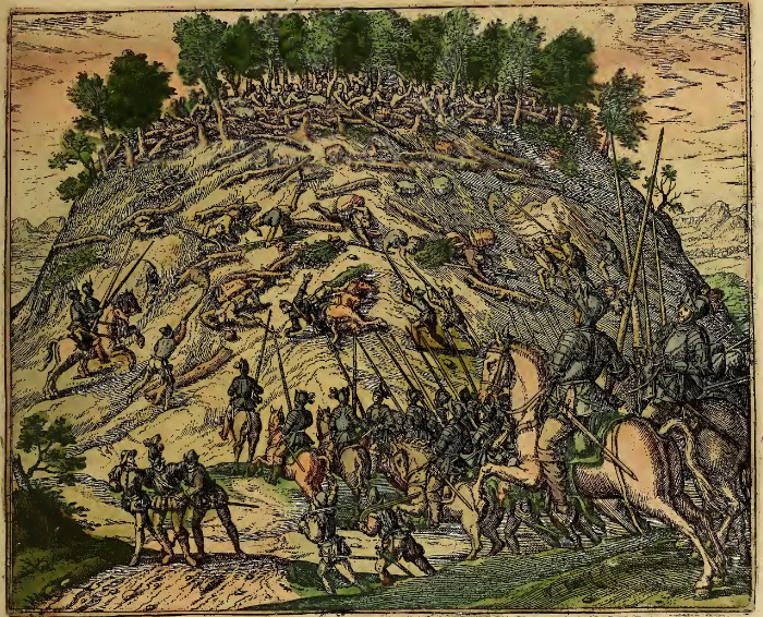Petrvs Alvaradvs missvs ab Antonio de Mendozza in Sibollæ prouinciam, cum plerisque è suis à Xaliscanis occiditur.