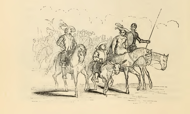 [Of How Sancho and Quixote Rode To the Estate of the Duke and Duchess in Their Presence]