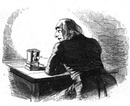 [Gulliver speaks with a Lilliputian official]