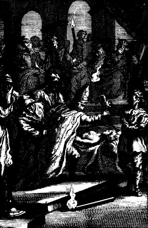 [Rhadamanthus Demands that Sancho Panza Recieve a Beating to Revive Altisidora]