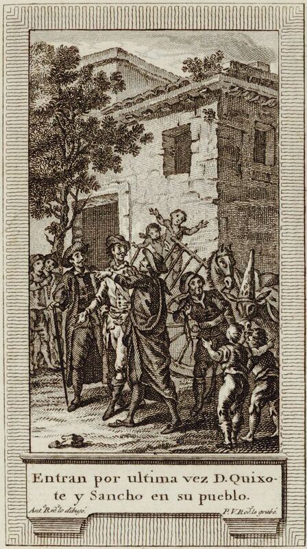 Entran por ultima vez D. Quixote y Sancho en su pueblo