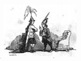 [The Lilliputian Emperor and Finance Minister discuss Gulliver]