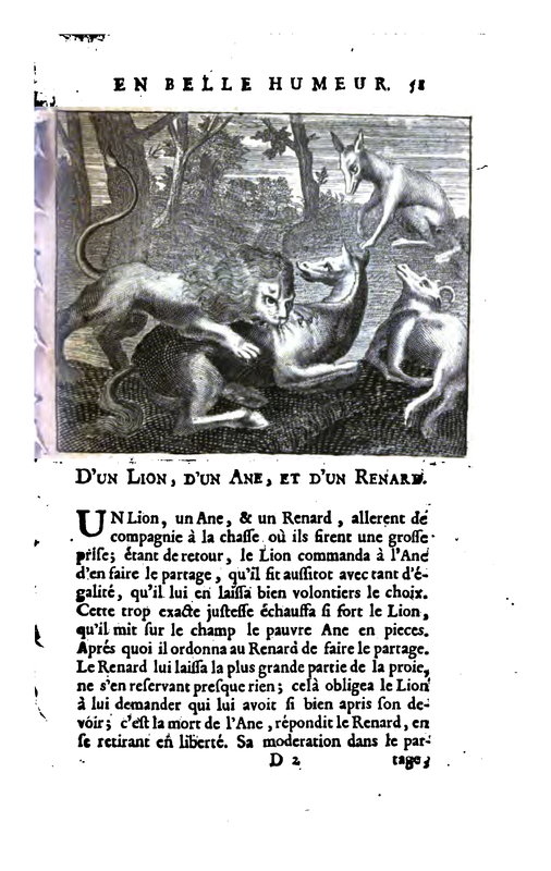 D'un lion, d'un ane, et d'un renard