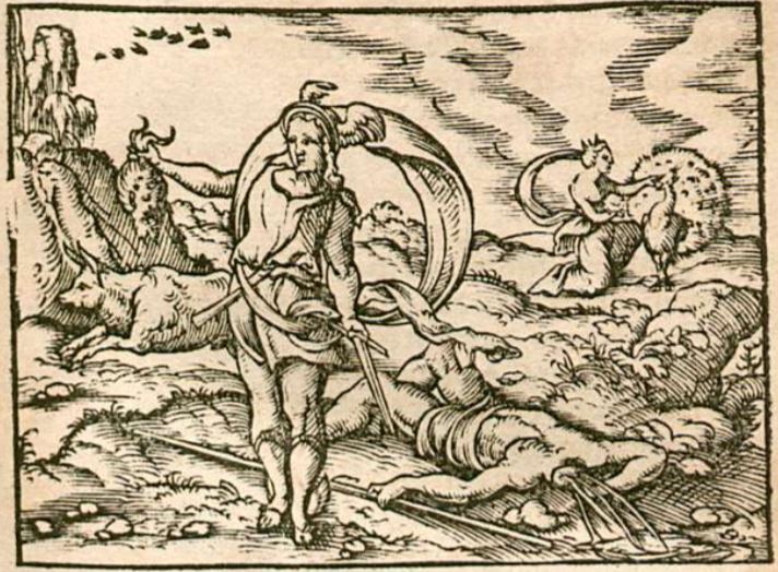 Argus wirt umgebracht, und Io wider in Menschliche gestalt verwandelt