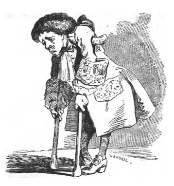 [a man using crutches]