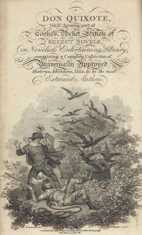 [Don Quixote surprised by a flock of birds at Montesinos' cave]