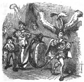 [Lilliputians take inventory of Gulliver’s personal effects]