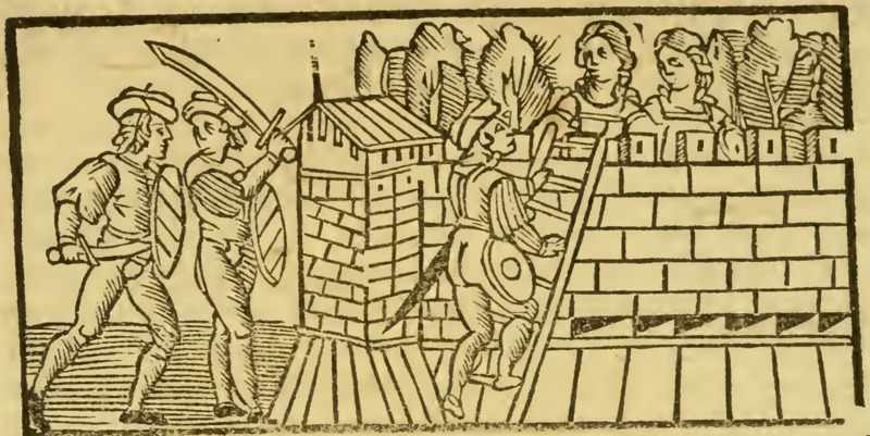 [Act XIV – Calisto Ascends Toward Melibea and Lucrecia While Sosia and Tristan Stand Guard]