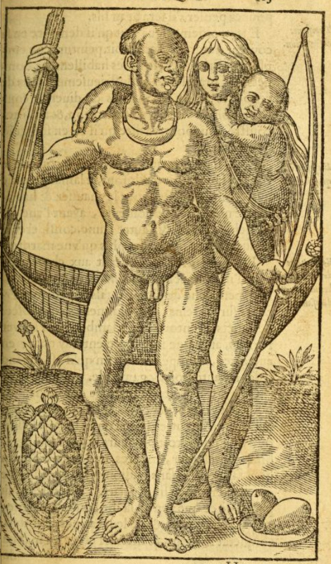[A Tupinambá man, woman and child]