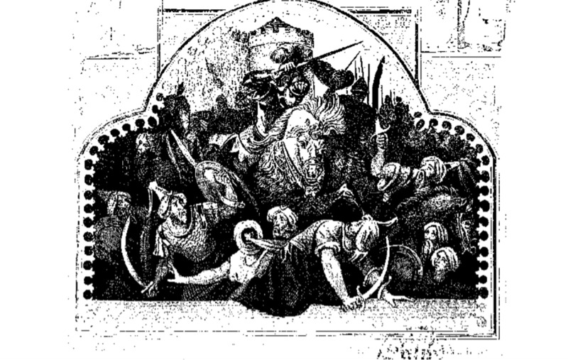 [The Cid fighting in battle]