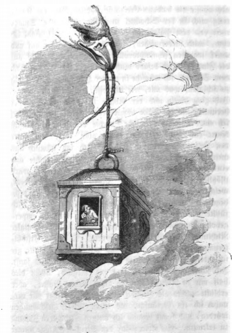 [Eagle carries Gulliver’s house away from Brobdingnag]