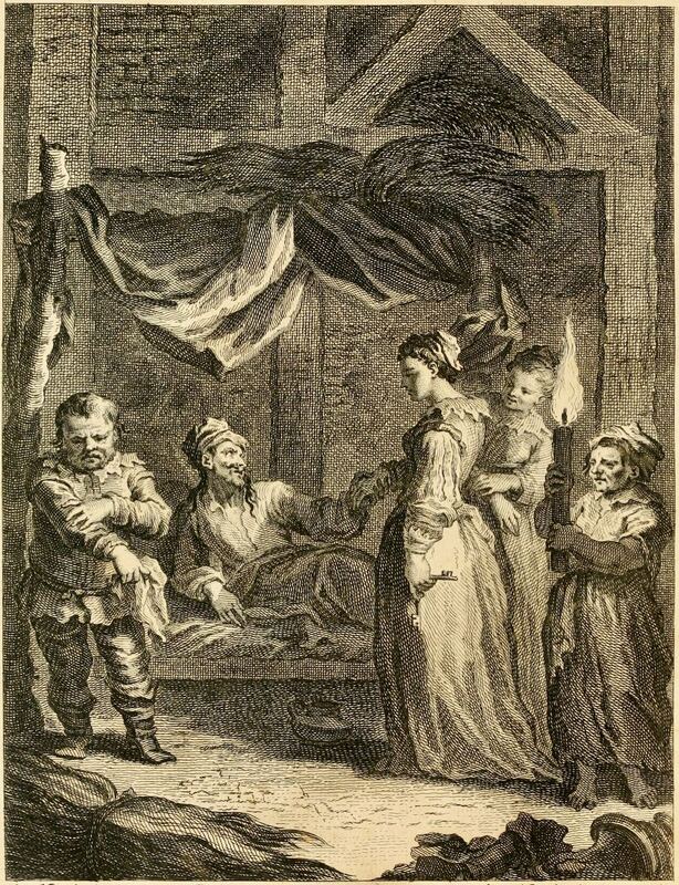 [The innkeeper, her daughter, and Maritornes take care of Don Quixote]