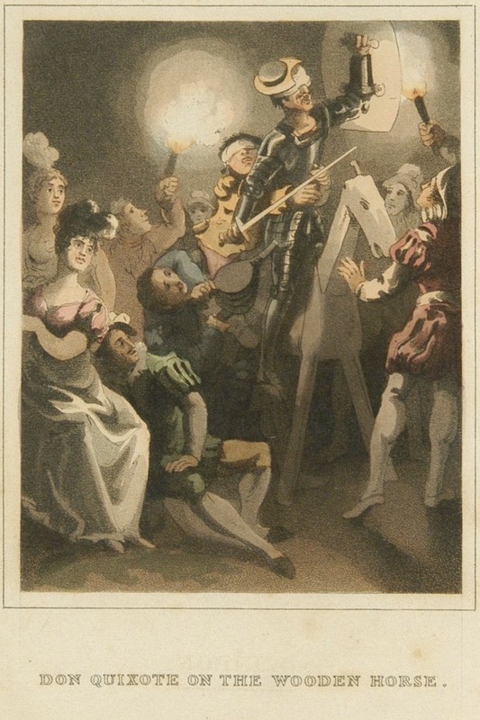 Don Quixote on the wooden horse