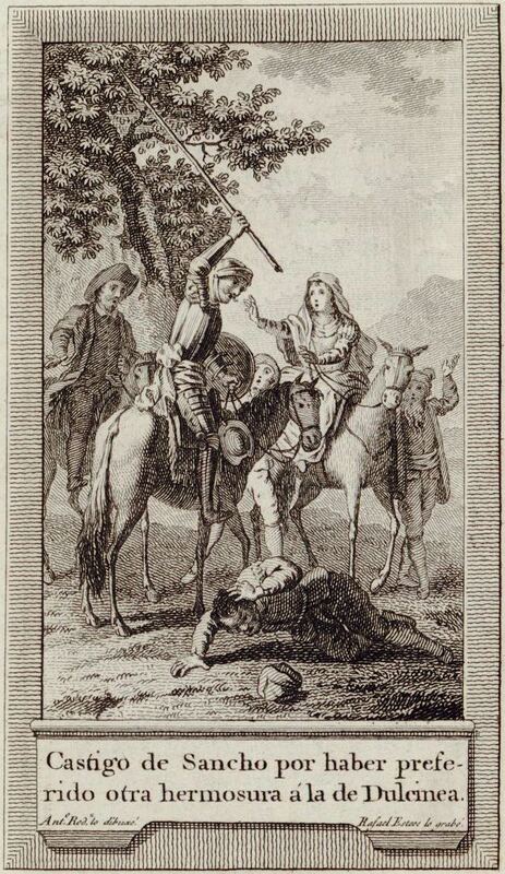 Castigo de Sancho por haber preferido otra hermosura á la de Dulcinea