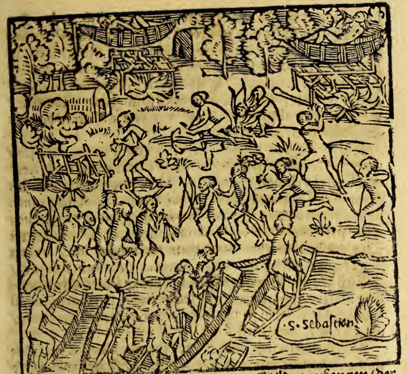 [Tupinambá people return to their village]