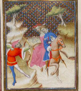 Hercule tue Nessus qui, à cheval, fait traverser Déjanire