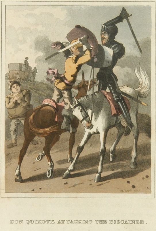 Don Quixote attacking the Biscainer