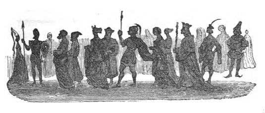 [Silhouettes of men and women of history]