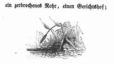 ein zerbrochenes Rohr, einen Gerichtshof