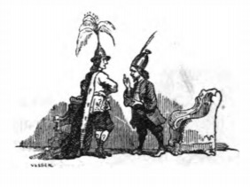 [The Lilliputian and Finance Minister discuss Gulliver]