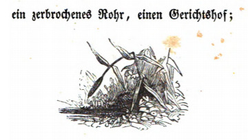ein zerbrochenes Rohr, einen Gerichtshof
