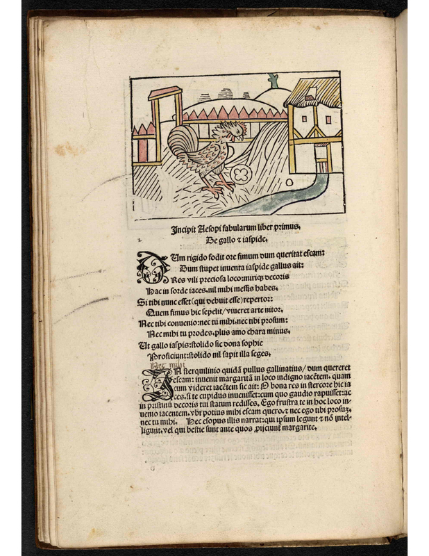 Incipit Aelopi Fabularum liber primus, Be gallo r iaspide.