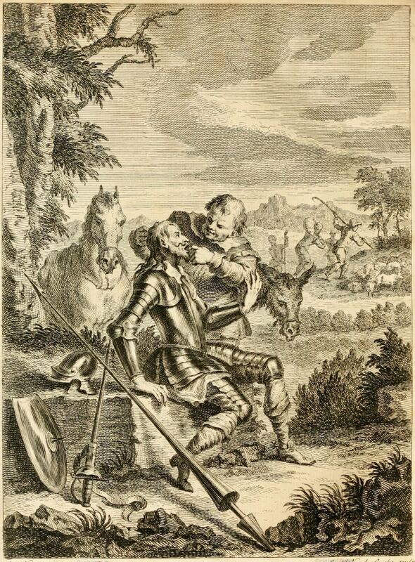 [Sancho Panza counts Don Quixote's teeth]