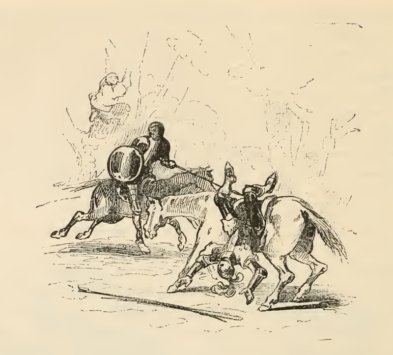 [The Knight of the Mirrors Falls from his Mount]
