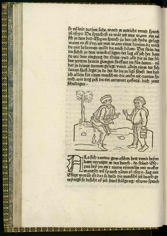Vita et Fabulae [A man is looking away from another person conversing with him]
