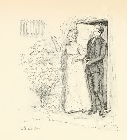 “At the door”