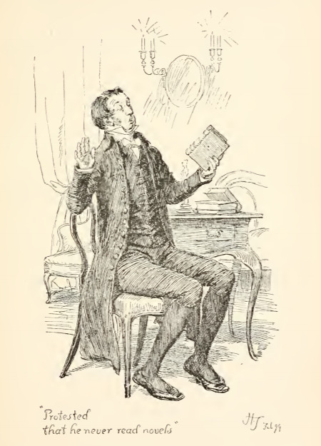 Protested that he never read novels