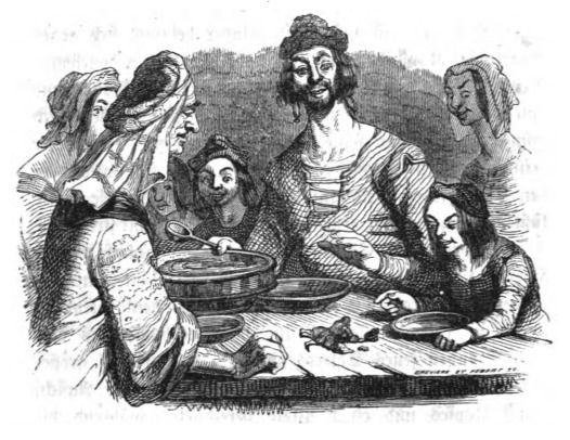 [Gulliver eats with the Giants on Brobdingnag]