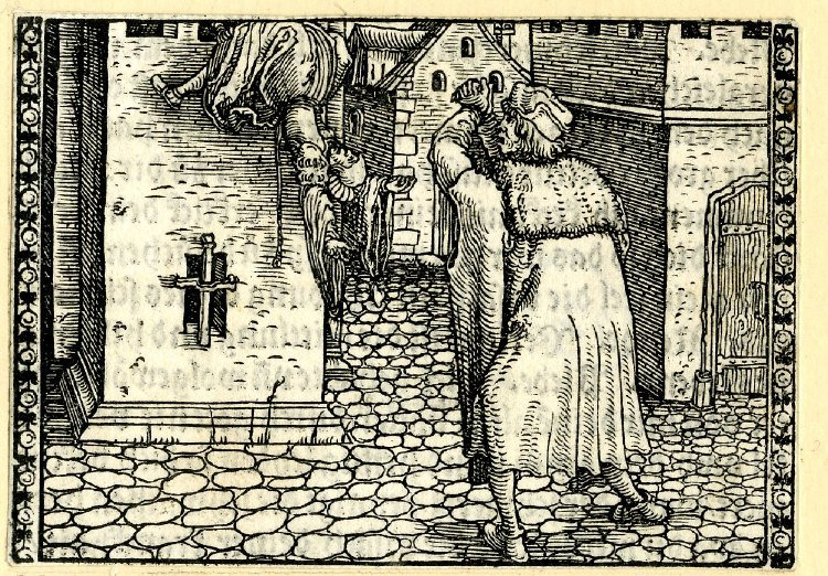 [Act XX – Melibea Falling as Pleberio Watches in Agony]