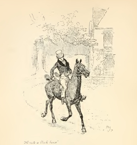 He rode a black horse