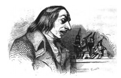 [Gulliver talking to his Lilliputian pages]