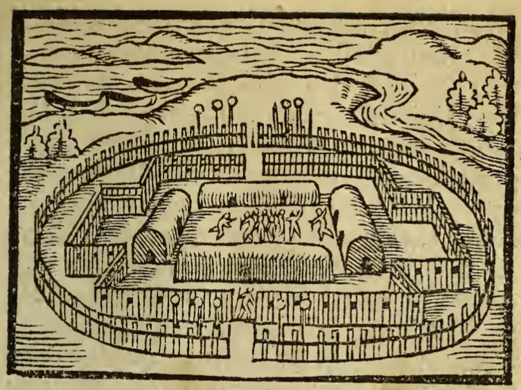 [Aerial view of an Indigenous village]