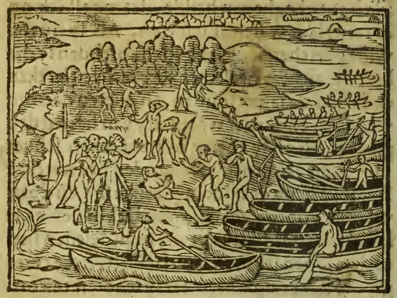 [Tupinambá people on an island with a European man as a captive]