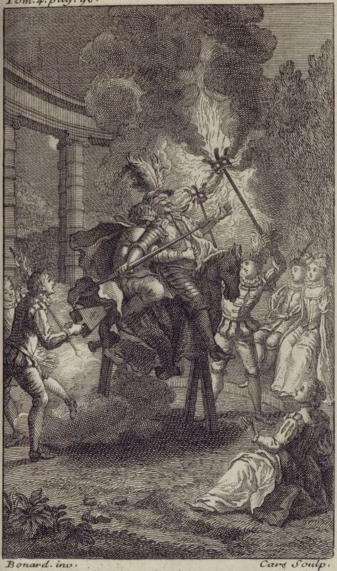 [Don Quixote and Sancho Panza mounted on Clavileño]