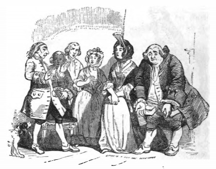 [Gulliver is reunited with his family after he returned from Brobdingnag]
