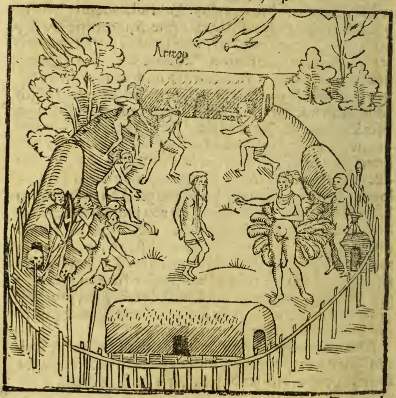 [A European man is held hostage in a Tupinambá village]