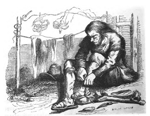 [Gulliver makes himself new shoes]